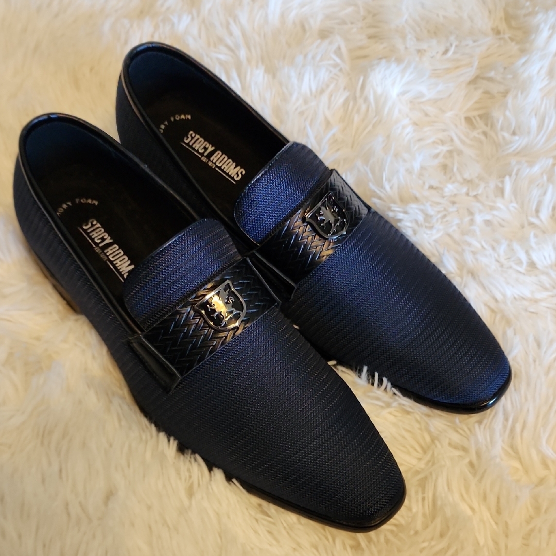 Stacy Adams Mens Dark Blue Loafers Shoes Brand New No Tag